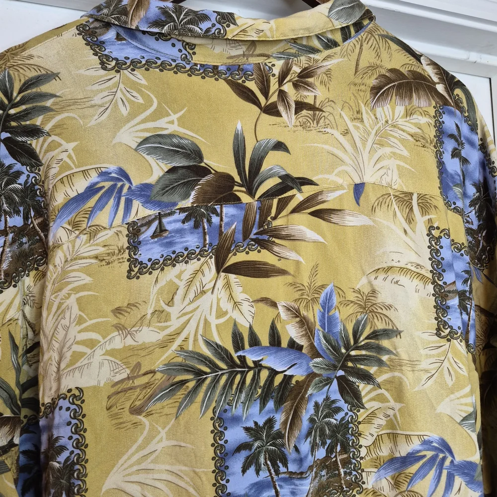 David Taylor Yellow Floral Hawaiian Shirt Size 3xlt